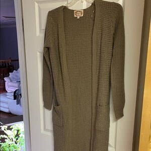 Ambiance Olive Knit Cardigan Sweater